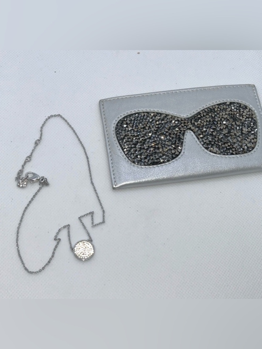 Swarovski Silver Crystal Sunglasses Card Holder & Silver Necklace